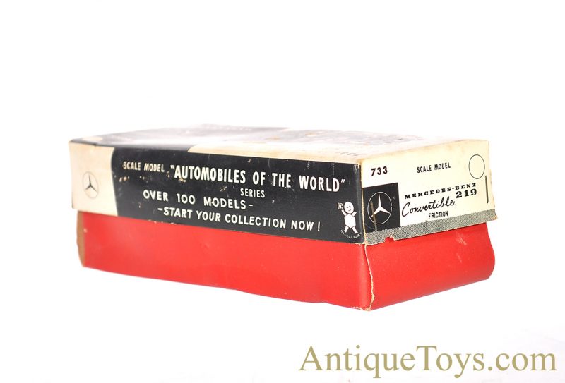 Bandai Mercedes-Benz 219 Convertible Automobiles of the World Series #733 Tin Lithographed Friction Japan Scale Model w/Box <FONT COLOR="ff000 ">*SOLD*</font> - Image 12