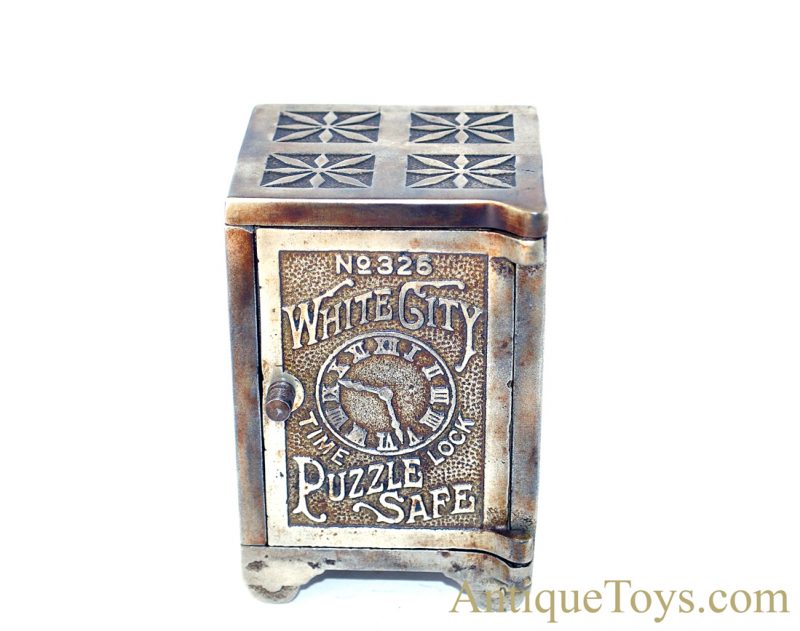 Nicol & Co. ca. 1893 White City Time Lock Puzzle Safe No. 326 Chicago World's Fair Cast Iron Still Penny Coin Bank <FONT COLOR="ff000 ">*SOLD*</font> - Image 4