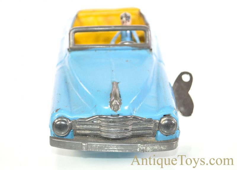 Eastern European, Soviet or Japanese Unknown ca. 1956 Blue Tin Windup MM-19-56 Convertible Car for Sale - Image 3