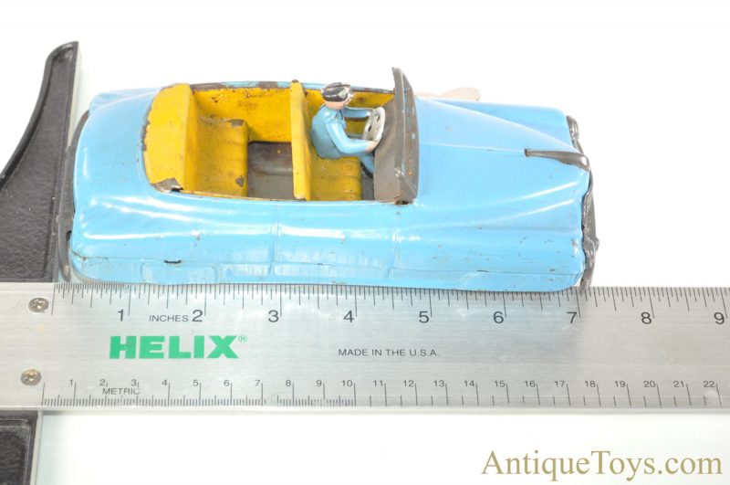 Eastern European, Soviet or Japanese Unknown ca. 1956 Blue Tin Windup MM-19-56 Convertible Car for Sale - Image 10