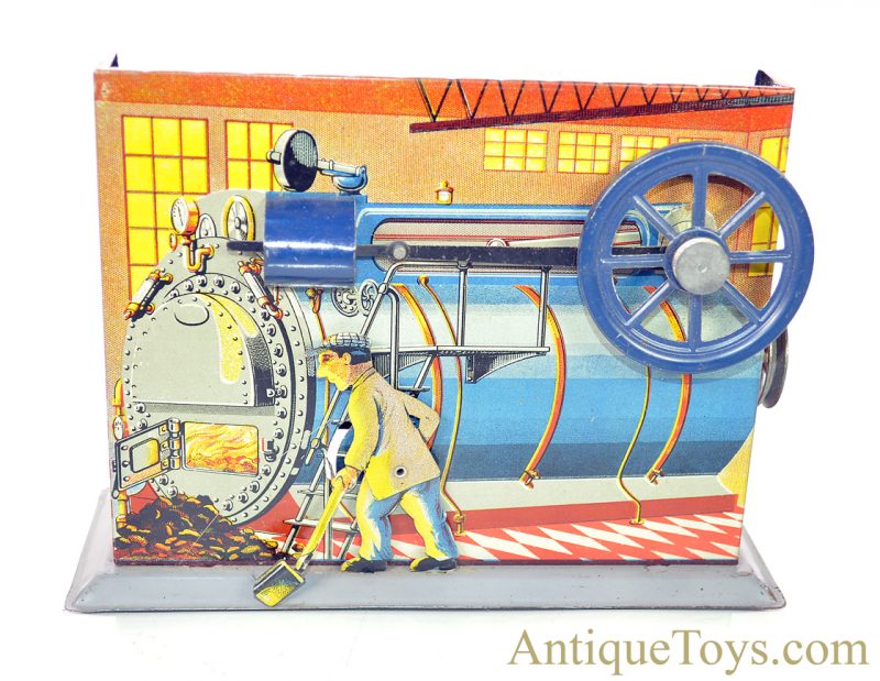Fleischmann or Fischer Tin Lithographed Coal Stoker Firemen German Steam Toy Accessory Hirschberg Collection for Sale - Image 8