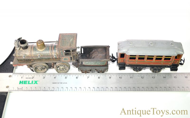 Karl Bub ca. 1910's Tin Lithographed Windup O Gauge Train Set with Locomotive, Coal & Passenger Car Made for the U.S. Market  <FONT COLOR="ff000 ">*SOLD*</font> - Image 13