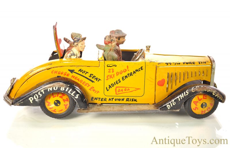 Arnold ca. 1950’s TL-1920 Hochzeitsauto “Tin Lizzy” Tin Lithographed Old Jalopy Car with Figures for Parts for Sale - Image 13
