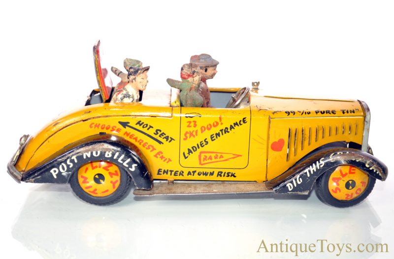 Arnold ca. 1950’s TL-1920 Hochzeitsauto “Tin Lizzy” Tin Lithographed Old Jalopy Car with Figures for Parts for Sale