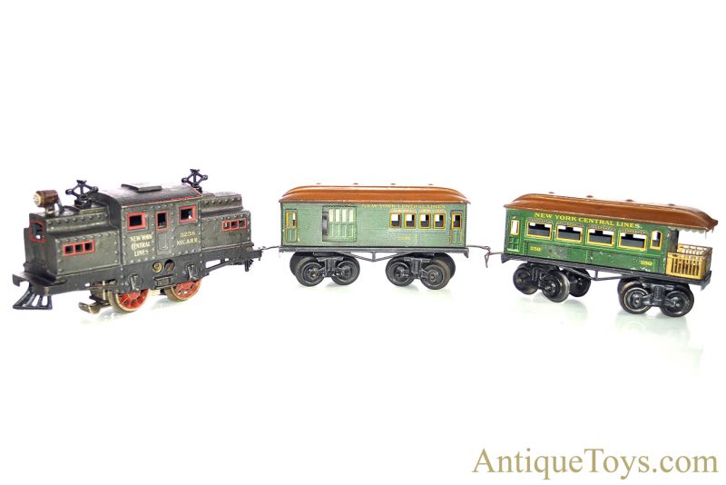 Bing Werkes "New York Central Lines" Cast Iron Electric Locomotive & Tin Lithographed Passenger & Caboose Cars Train Set *RESEARCH HELP NEEDED* <FONT COLOR="ff000 ">*SOLD*</font>