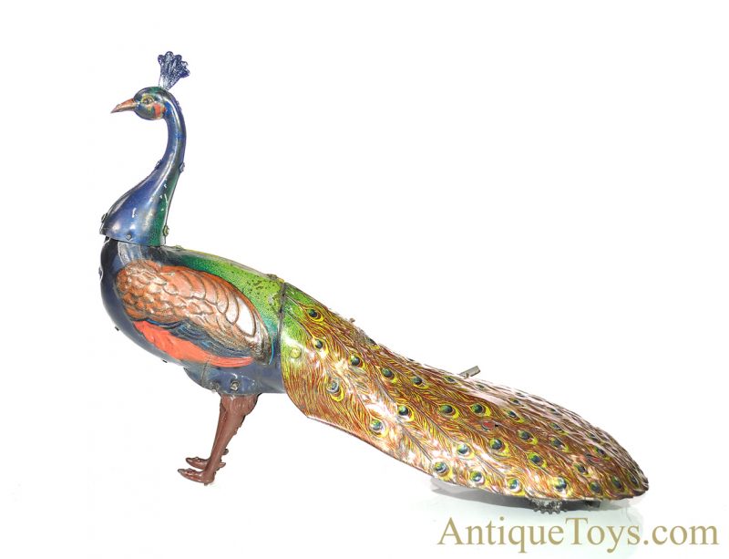 Hans Eberl EBO Toys Pao-Pao German Tin Windup Lithographed Walking Peacock Toy<FONT COLOR="ff000 ">*SOLD*</font> - Image 2