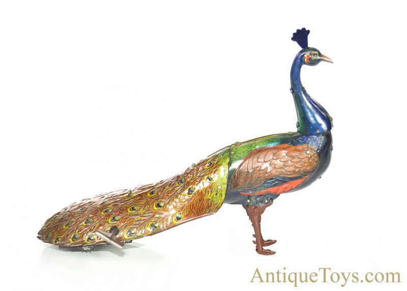 Hans Eberl EBO Toys Pao-Pao German Tin Windup Lithographed Walking Peacock Toy<FONT COLOR="ff000 ">*SOLD*</font>