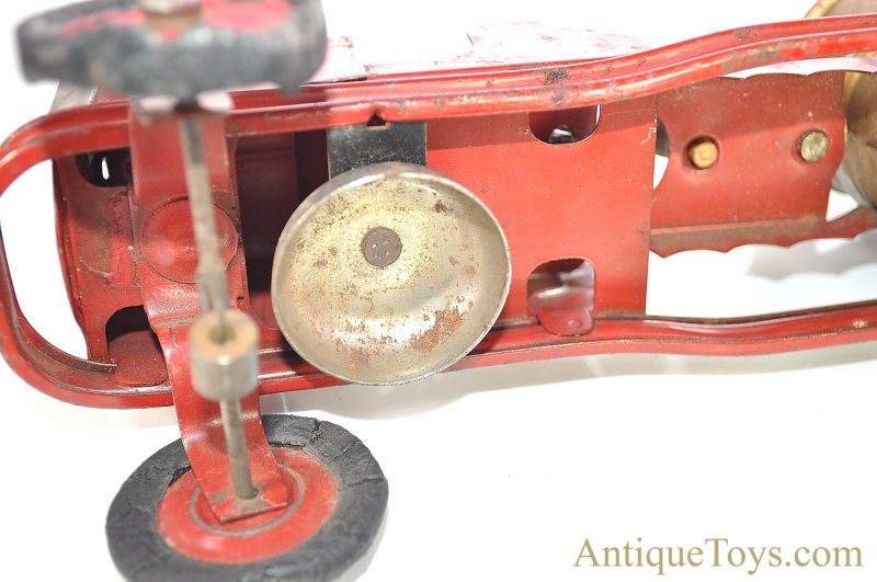 Kingsbury Manufacturing Co. Rare ca. 1931 #1626 Tin Hand Painted Windup Bell Ringer Fire Engine Pumper Truck <FONT COLOR="ff000 ">*SOLD*</font> - Image 10