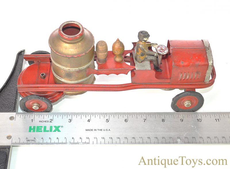 Kingsbury Manufacturing Co. Rare ca. 1931 #1626 Tin Hand Painted Windup Bell Ringer Fire Engine Pumper Truck <FONT COLOR="ff000 ">*SOLD*</font> - Image 12