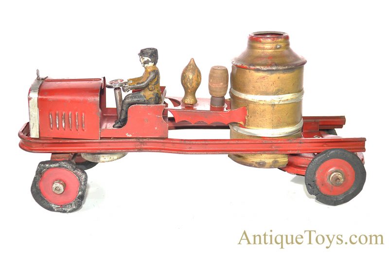 Kingsbury Manufacturing Co. Rare ca. 1931 #1626 Tin Hand Painted Windup Bell Ringer Fire Engine Pumper Truck <FONT COLOR="ff000 ">*SOLD*</font> - Image 2