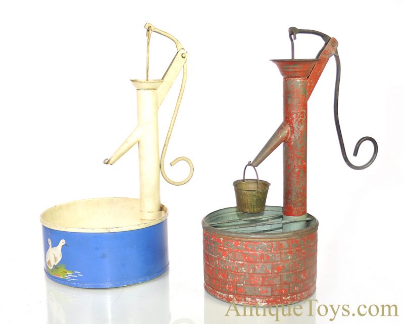 Marklin/Bing Style Set of 2 German Tin Water Fountain Pumps <FONT COLOR="ff000 ">*SOLD*</font>