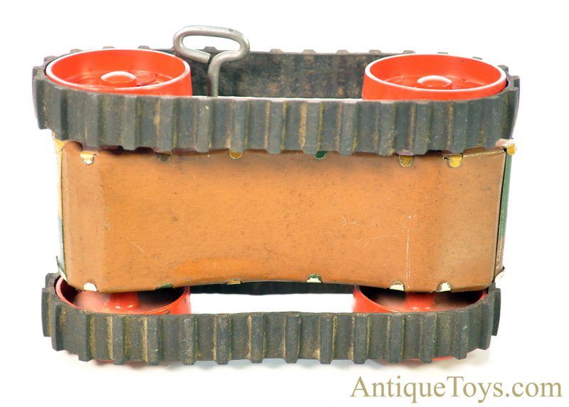 Marx ca. 1950’s Lithographed Tin Clockwork Windup Rubber Tread #5 “Midget Climbing Fighting Tank” <FONT COLOR="ff000 ">*SOLD*</font> - Image 5