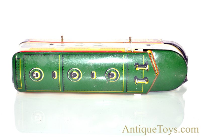 Marx O-Gauge 7pc. Tin Lithographed Train Set #4000 Seaboard Clockwork & Dummy A-Unit Diesel Locomotive with #956 Caboose, B&O Coal, Flat & Sinclair Tank Cars & Illinois Central Trestle Bridge for Sale - Image 15
