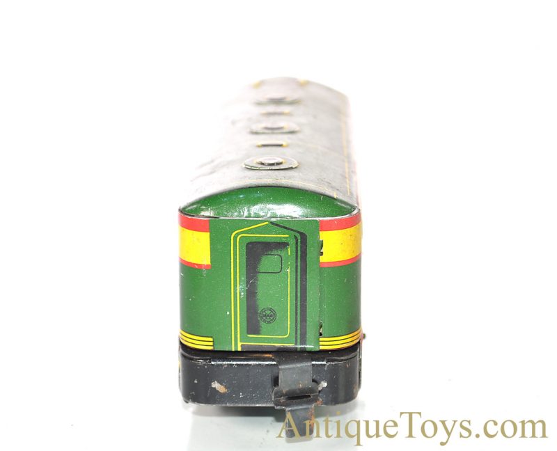 Marx O-Gauge 7pc. Tin Lithographed Train Set #4000 Seaboard Clockwork & Dummy A-Unit Diesel Locomotive with #956 Caboose, B&O Coal, Flat & Sinclair Tank Cars & Illinois Central Trestle Bridge for Sale - Image 17
