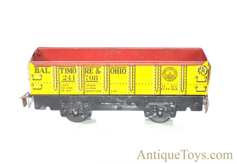 Marx O-Gauge 7pc. Tin Lithographed Train Set #4000 Seaboard Clockwork & Dummy A-Unit Diesel Locomotive with #956 Caboose, B&O Coal, Flat & Sinclair Tank Cars & Illinois Central Trestle Bridge for Sale - Image 22