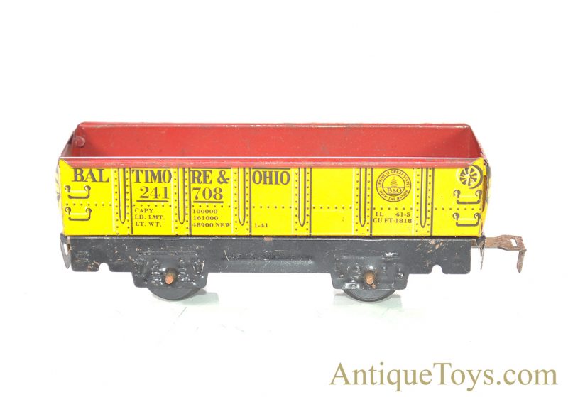 Marx O-Gauge 7pc. Tin Lithographed Train Set #4000 Seaboard Clockwork & Dummy A-Unit Diesel Locomotive with #956 Caboose, B&O Coal, Flat & Sinclair Tank Cars & Illinois Central Trestle Bridge for Sale - Image 23