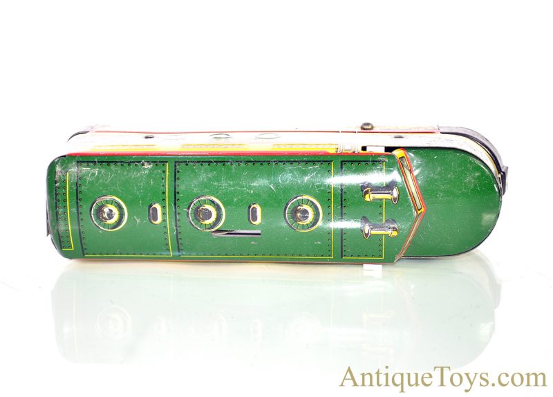 Marx O-Gauge 7pc. Tin Lithographed Train Set #4000 Seaboard Clockwork & Dummy A-Unit Diesel Locomotive with #956 Caboose, B&O Coal, Flat & Sinclair Tank Cars & Illinois Central Trestle Bridge for Sale - Image 9