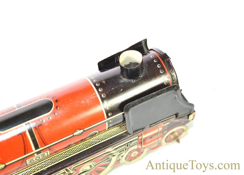 Memo Rare S.N.C.F Pacific Type 602 Steam Locomotive French Tin Lithographed Windup Toy Train for Sale - Image 7