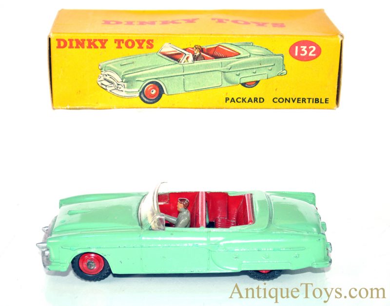 Meccano Ltd. Dinky Toys Diecast Seafoam Green #132 Packard Convertible Car in Box *SOLD*