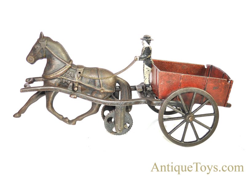 Carpenter ca. 1880's Cast Iron Horse Drawn Wagon <FONT COLOR="ff000 ">*SOLD*</font> - Image 4