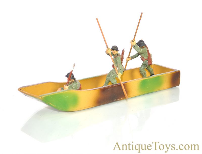 Elastolin Hausser Pontoon Boat Building Kit Group of Young Pioneer Soldiers German Toy <FONT COLOR="ff000 ">*SOLD*</font> - Image 2