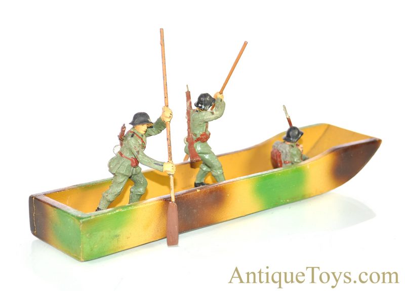 Elastolin Hausser Pontoon Boat Building Kit Group of Young Pioneer Soldiers German Toy <FONT COLOR="ff000 ">*SOLD*</font> - Image 3