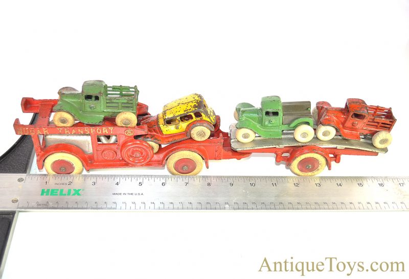 Hubley ca. 1930’s Cast Iron "Nucar Transport" Car Carrier Semi-Trailer Truck <FONT COLOR="ff000 ">*SOLD*</font> - Image 8