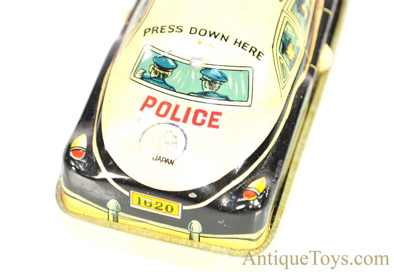 Japanese Tin Lithographed Press Down Action Police Car 1620 <FONT COLOR="ff000 ">*SOLD*</font> - Image 7
