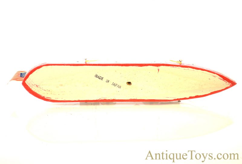 Japanese ca. 1931 Wooden Complete Model Gunboat Toy in Box for Sale - Image 4