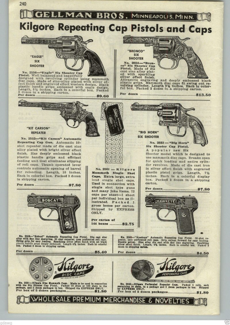 Kilgore ca. 1950's Kit Carson 50 Shot Repeating Cap Guns No. 2552 with Holsters Western Toy <FONT COLOR="ff000 ">*SOLD*</font> - Image 10