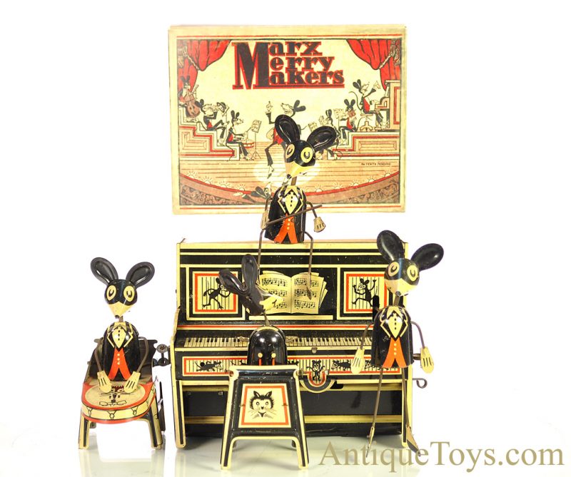 Marx "Marx Merry Makers" Tin Lithographed Mouse Band Windup Toy with Box <FONT COLOR="ff000 ">*SOLD*</font>