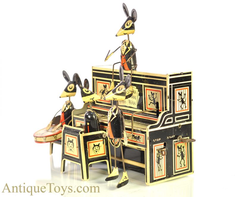 Marx "Marx Merry Makers" Tin Lithographed Mouse Band Windup Toy with Box <FONT COLOR="ff000 ">*SOLD*</font> - Image 2