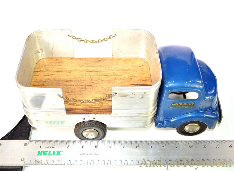 Original Smith-Miller, Inc. “Smitty Toys” Blue Wooden Bed Barrel Delivery Truck <FONT COLOR="ff000 ">*SOLD*</font> - Image 13