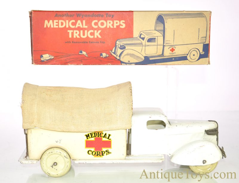 Wyandotte Toys All Metal Products Company Pressed Steel ca. 1930's Medical Corps Truck Red Cross Ambulance No. 430 with Box  *SOLD*