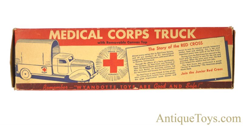 Wyandotte Toys All Metal Products Company Pressed Steel ca. 1930's Medical Corps Truck Red Cross Ambulance No. 430 with Box  *SOLD* - Image 11