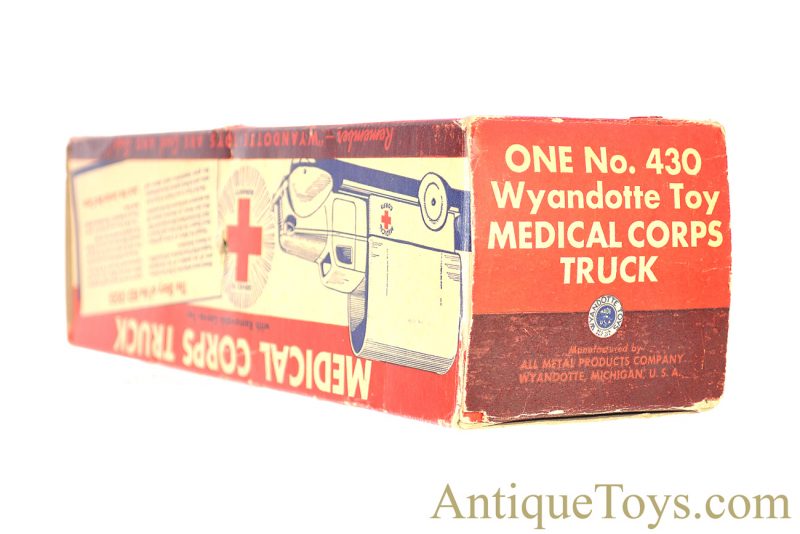Wyandotte Toys All Metal Products Company Pressed Steel ca. 1930's Medical Corps Truck Red Cross Ambulance No. 430 with Box  *SOLD* - Image 12
