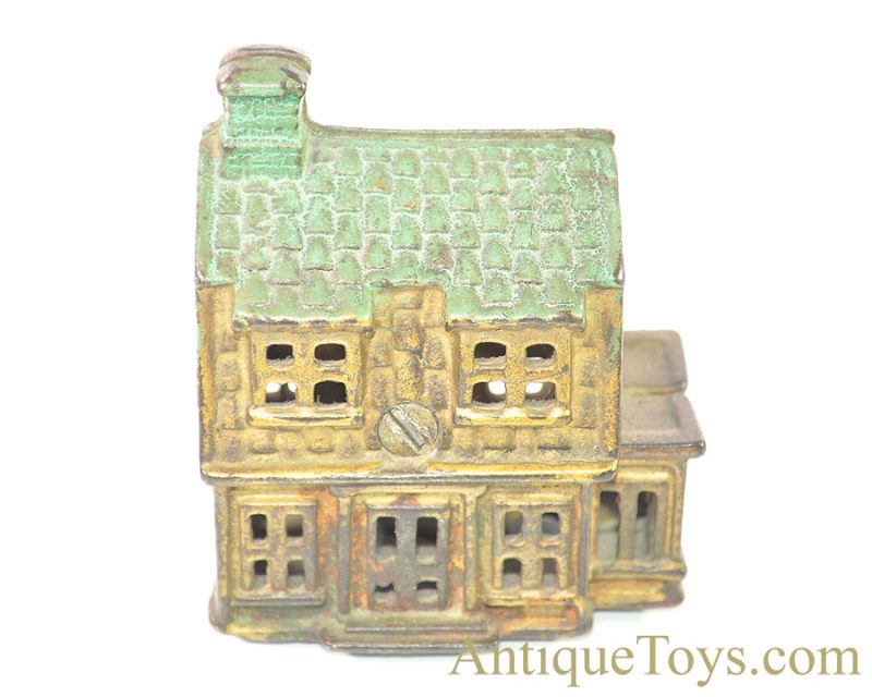 A.C. Williams 1910-1931 Cast Iron Colonial House with Porch Still Penny Coin Bank <FONT COLOR="ff000 ">*SOLD*</font> - Image 2