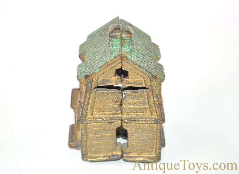 A.C. Williams 1910-1931 Cast Iron Colonial House with Porch Still Penny Coin Bank <FONT COLOR="ff000 ">*SOLD*</font> - Image 3