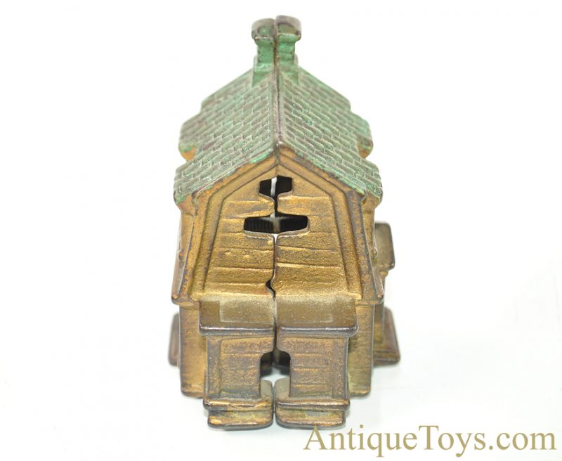 A.C. Williams 1910-1931 Cast Iron Colonial House with Porch Still Penny Coin Bank <FONT COLOR="ff000 ">*SOLD*</font> - Image 4