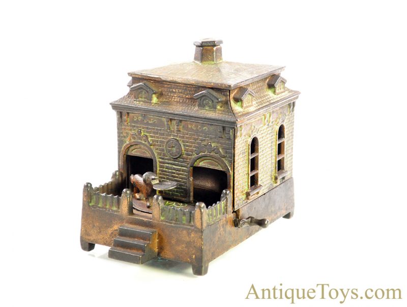 H.L. Judd Co. ca. 1895 Dog on Turntable Cast Iron Mechanical House Bank <FONT COLOR="ff000 ">*SOLD*</font> - Image 2