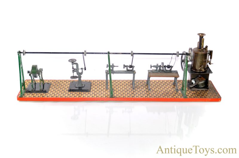 Gebrüder Bing ca. 1898 Brass Vertical Steam Engine Mechanical Workshop #8904 German Steam Toy <FONT COLOR="ff000 ">*SOLD*</font> - Image 2