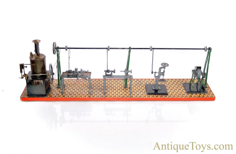 Gebrüder Bing ca. 1898 Brass Vertical Steam Engine Mechanical Workshop #8904 German Steam Toy <FONT COLOR="ff000 ">*SOLD*</font>