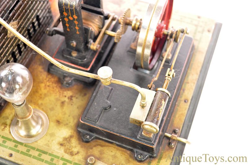 Gebrüder Bing ca. 1912 Horizontal Steam Engine #130/541 Dynamo Plant with Electric Light German Toy <FONT COLOR="ff000 ">*SOLD*</font> - Image 11