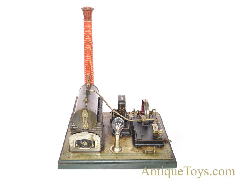 Gebrüder Bing ca. 1912 Horizontal Steam Engine #130/541 Dynamo Plant with Electric Light German Toy <FONT COLOR="ff000 ">*SOLD*</font>