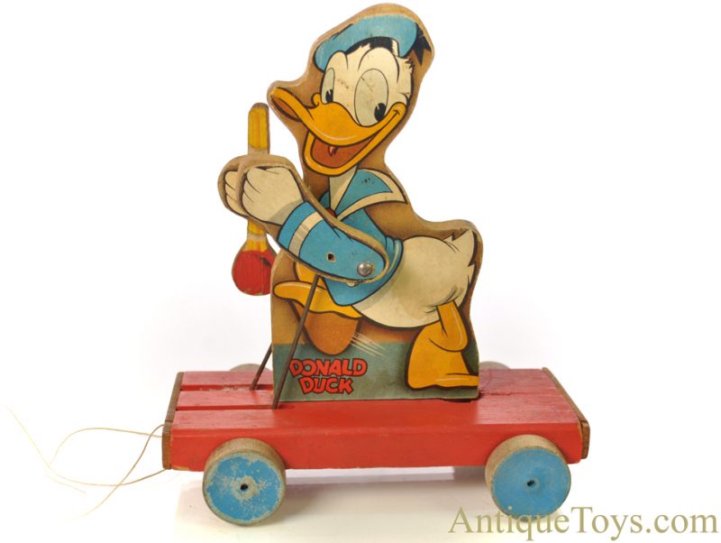 Fisher-Price Black Label #432-532 Donald Duck Band Leader Walt Disney Wooden Pull Toy for Sale <FONT COLOR="ff000 ">*SOLD*</font> - Image 2