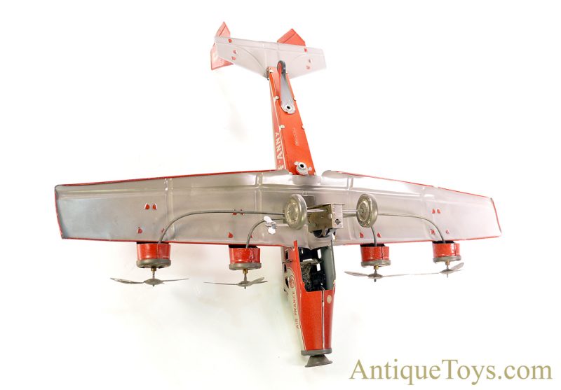 Joustra Air France Four Engine “F-ANNY” Tin Lithographed Windup Toy Airplane with Battery Light for Sale <FONT COLOR="ff000 ">*SOLD*</font> - Image 7