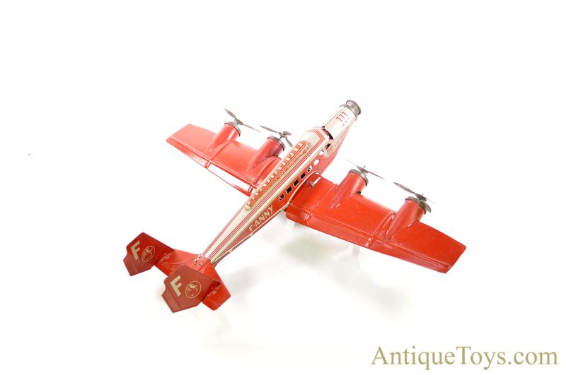 Joustra Air France Four Engine “F-ANNY” Tin Lithographed Windup Toy Airplane with Battery Light for Sale <FONT COLOR="ff000 ">*SOLD*</font> - Image 6