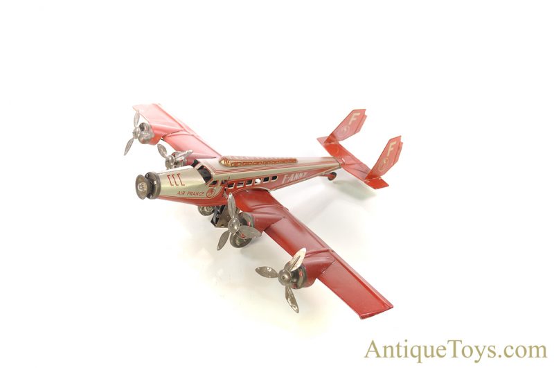 Joustra Air France Four Engine “F-ANNY” Tin Lithographed Windup Toy Airplane with Battery Light for Sale <FONT COLOR="ff000 ">*SOLD*</font> - Image 4