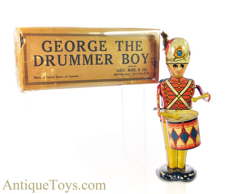 Marx Tin Lithographed Windup “George the Drummer Boy” with Box for Sale <FONT COLOR="ff000 ">*SOLD*</font>