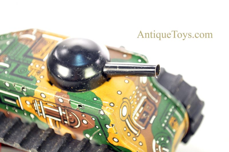 Marx ca. 1950’s Lithographed Tin Clockwork Windup Rubber Tread #5 “Midget Climbing Fighting Tank” with Box <FONT COLOR="ff000 ">*SOLD*</font> - Image 7